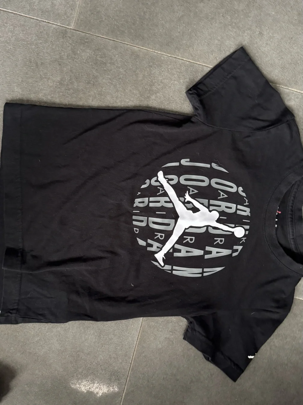 Jordan Black Tee with White Jumpman Basketball Logo